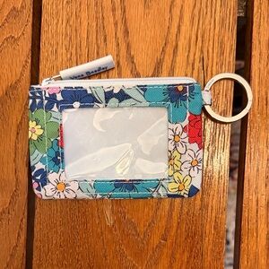 Vera Bradley Floral ID Holder - Blue and Red